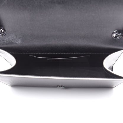 Saint Laurent Grain De Poudre Medium Classic Monogram Kate Satchel Black White 5 of 11