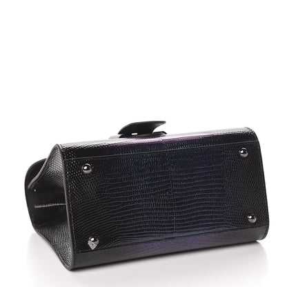 Delvaux Iridescent Lizard Mini Brillant Satchel Black 6 of 11