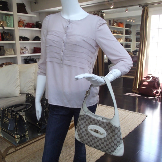 Monogram Punch Hobo Ivory