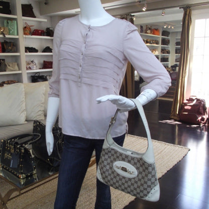 Gucci Monogram Punch Hobo Ivory 2 of 11