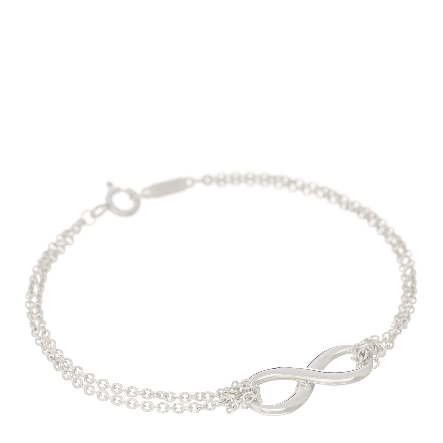 Sterling Silver Infinity Double Chain Bracelet