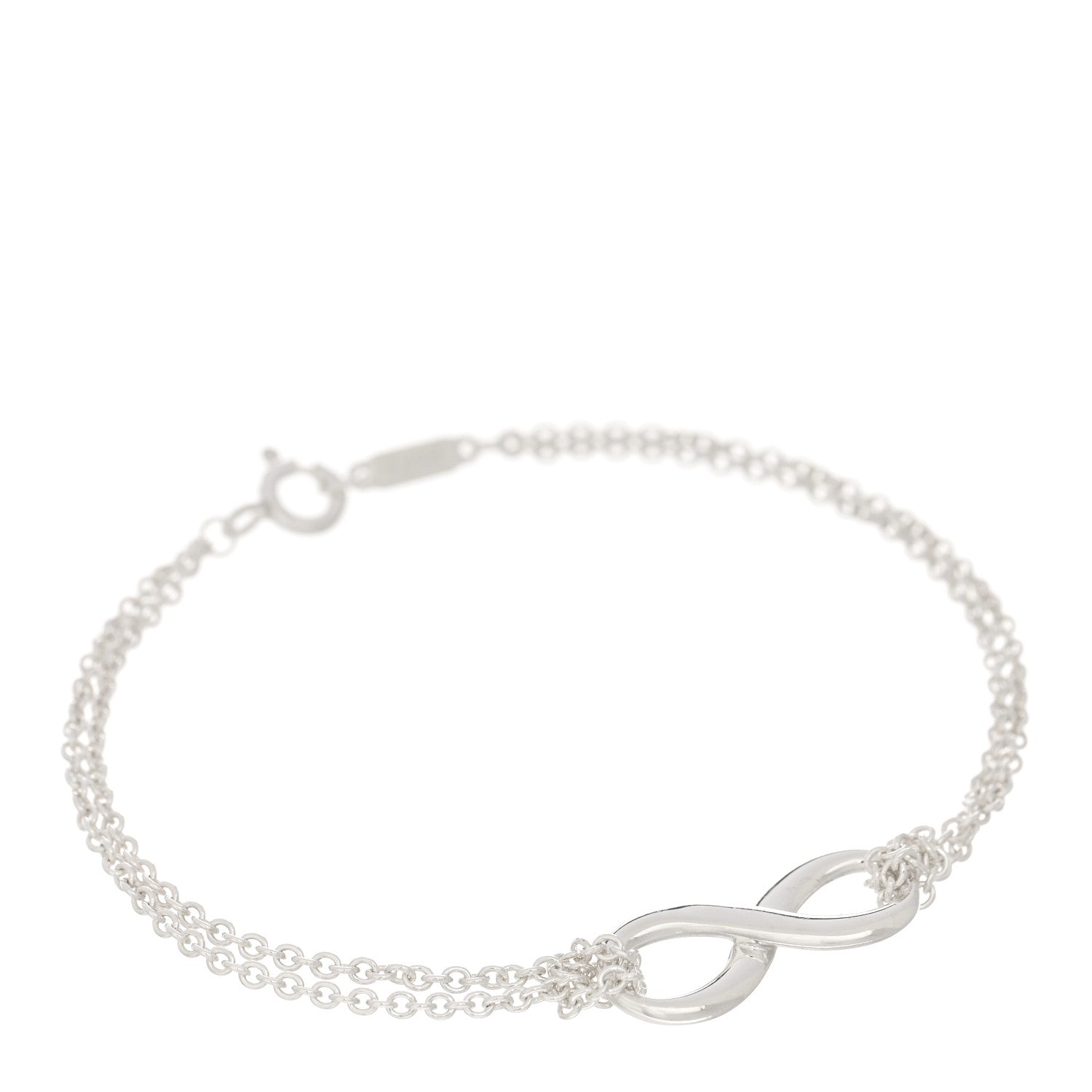 Tiffany Sterling Silver Infinity Double Chain Bracelet 1 of 4