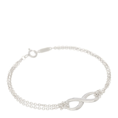 Tiffany Sterling Silver Infinity Double Chain Bracelet 1 of 4