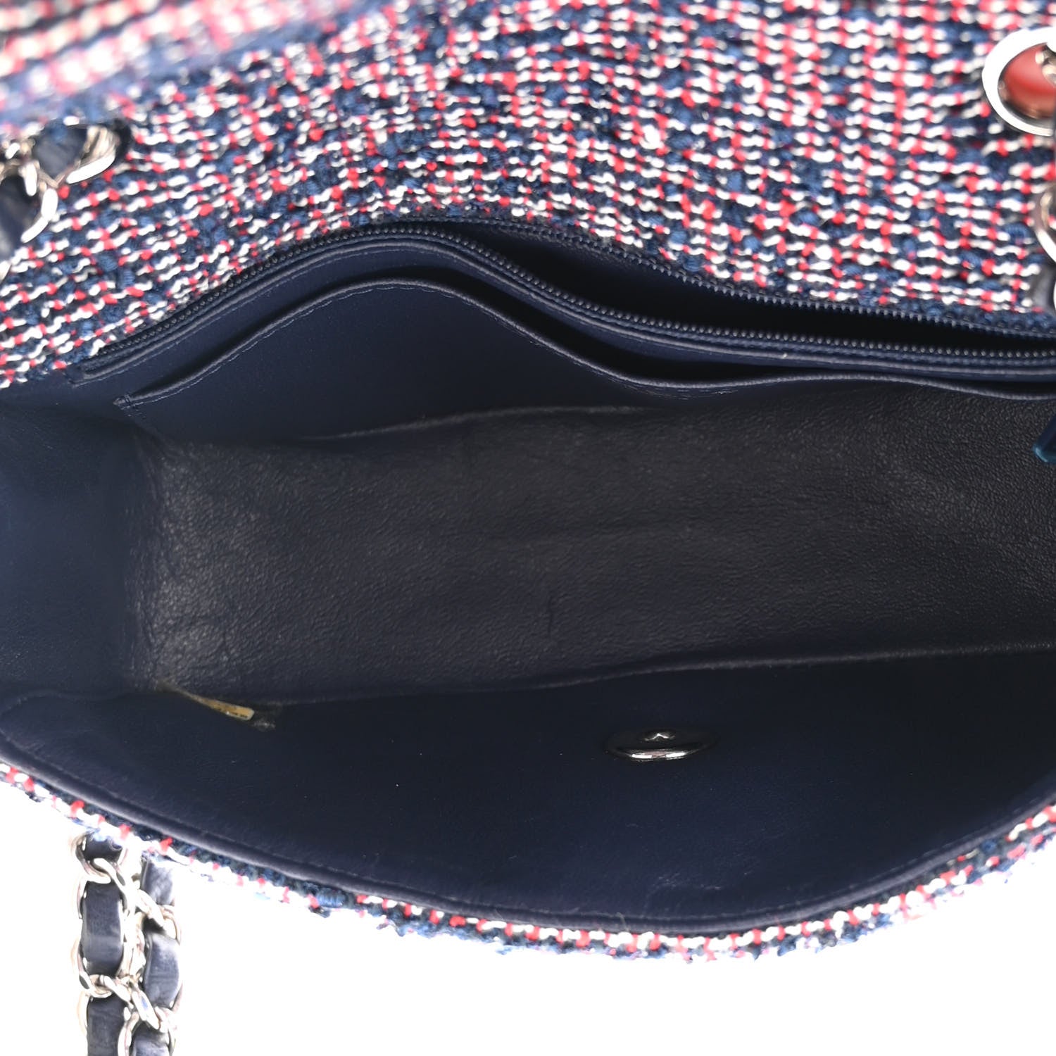Chanel Sequin Tweed Mini Rectangular Flap Red White Blue 5 of 10