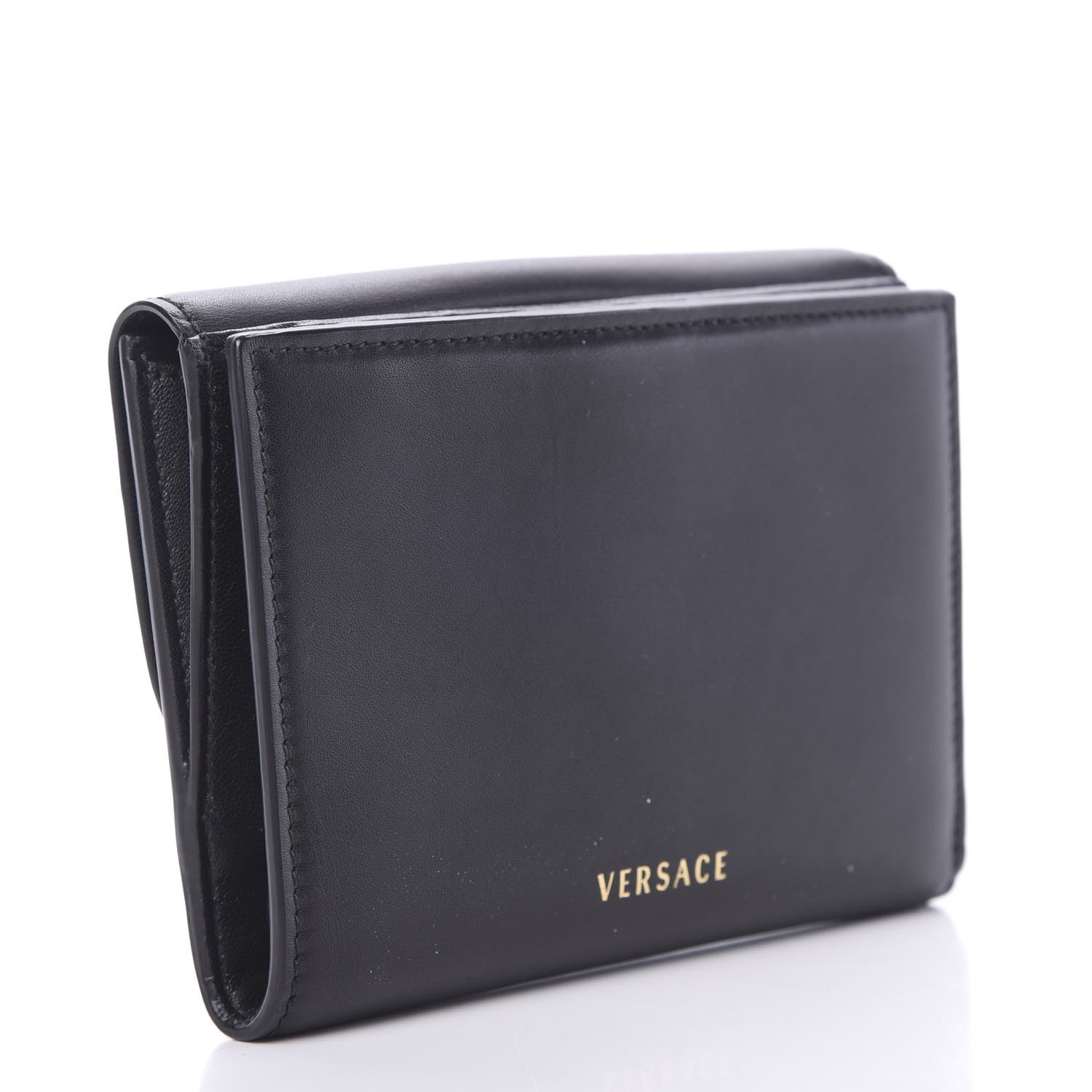 Versace Calfskin Medusa Compact Wallet Black 2 of 9