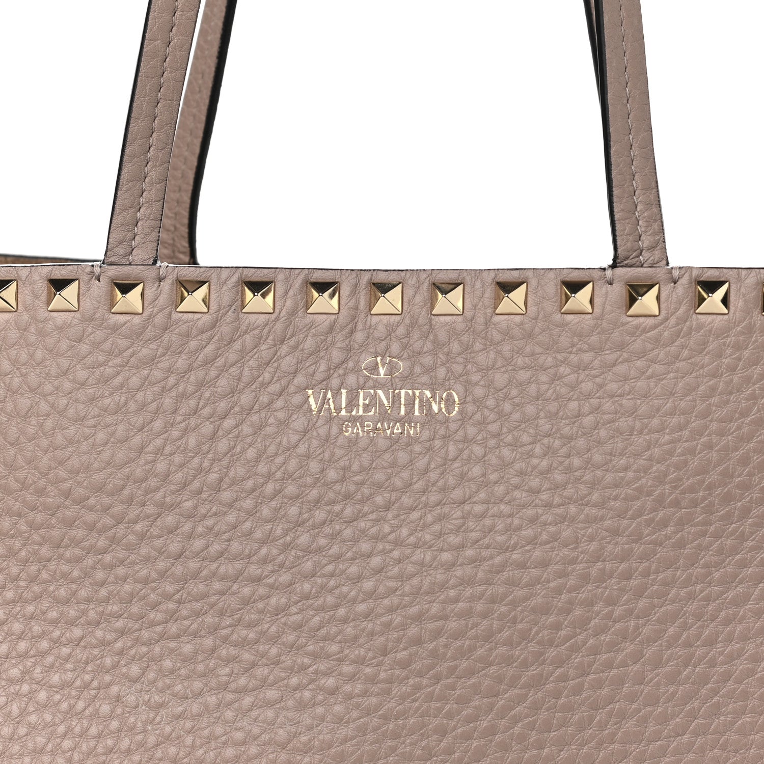 Valentino Garavani Grained Calfskin Rockstud Shoulder Tote Poudre 7 of 12