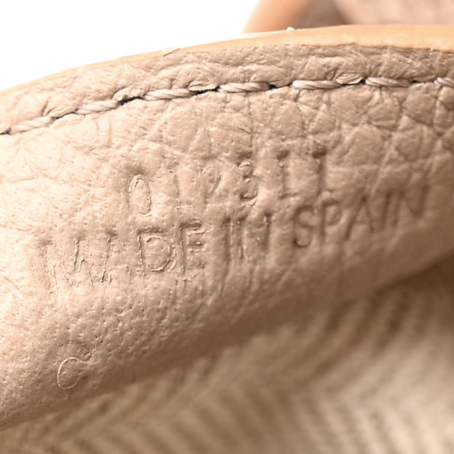 Grained Calfskin Small Puzzle Edge Bag Sand