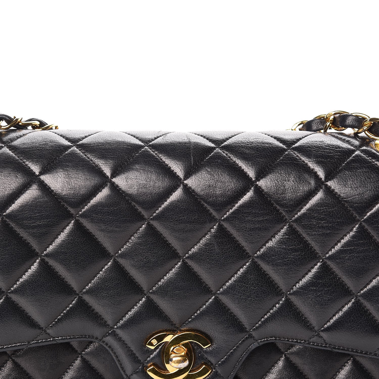 Chanel Lambskin Quilted Medium Double Flap Black 16 of 27