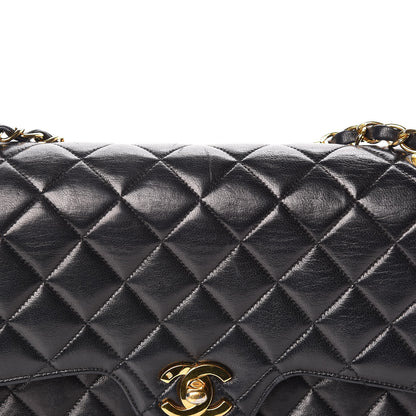 Chanel Lambskin Quilted Medium Double Flap Black 16 of 27