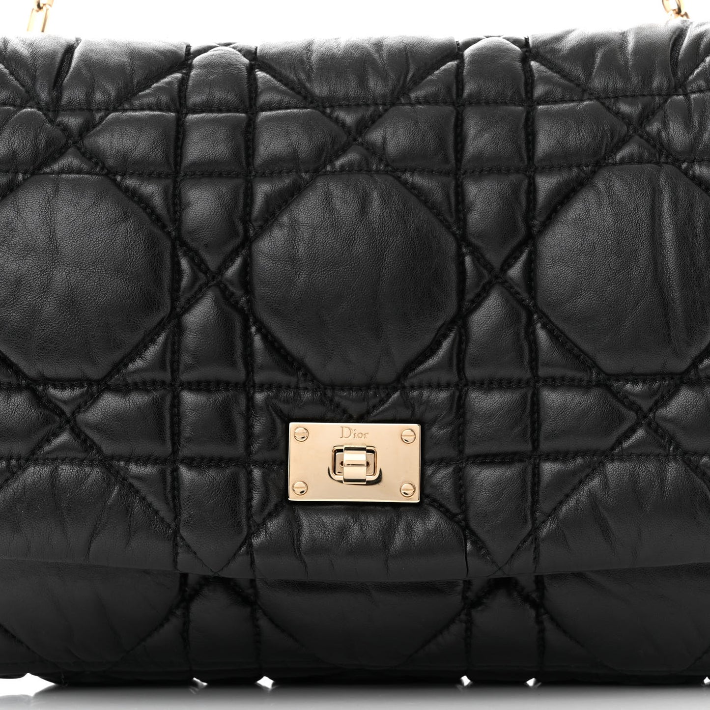 Lambskin Cannage Small Milly La Foret Shoulder Bag Black