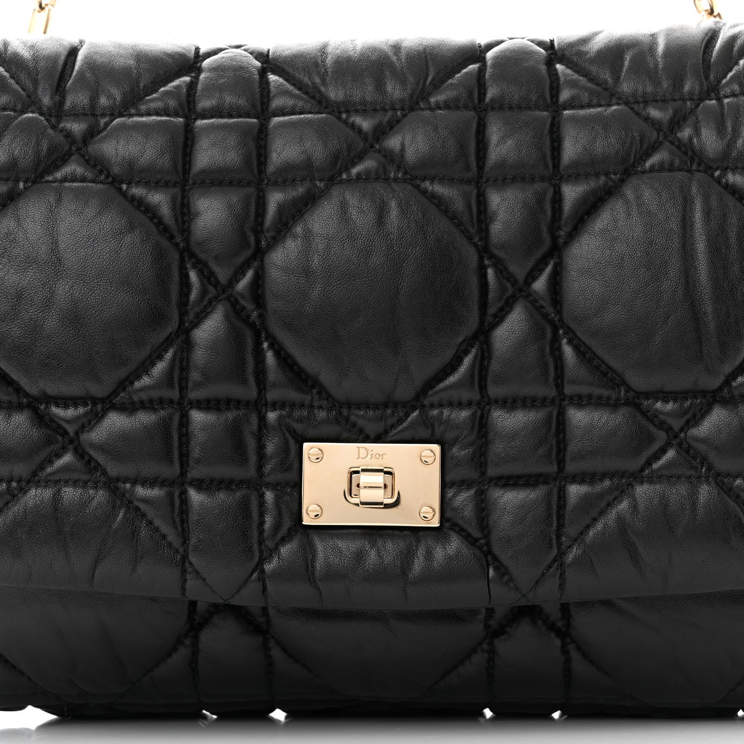 Christian Dior Lambskin Cannage Small Milly La Foret Shoulder Bag Black 8 of 11