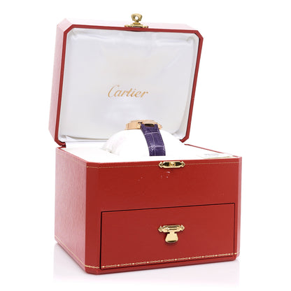 Cartier 18K Pink Gold Alligator Diamond 32mm Pasha C Quartz Watch Purple 10 of 10