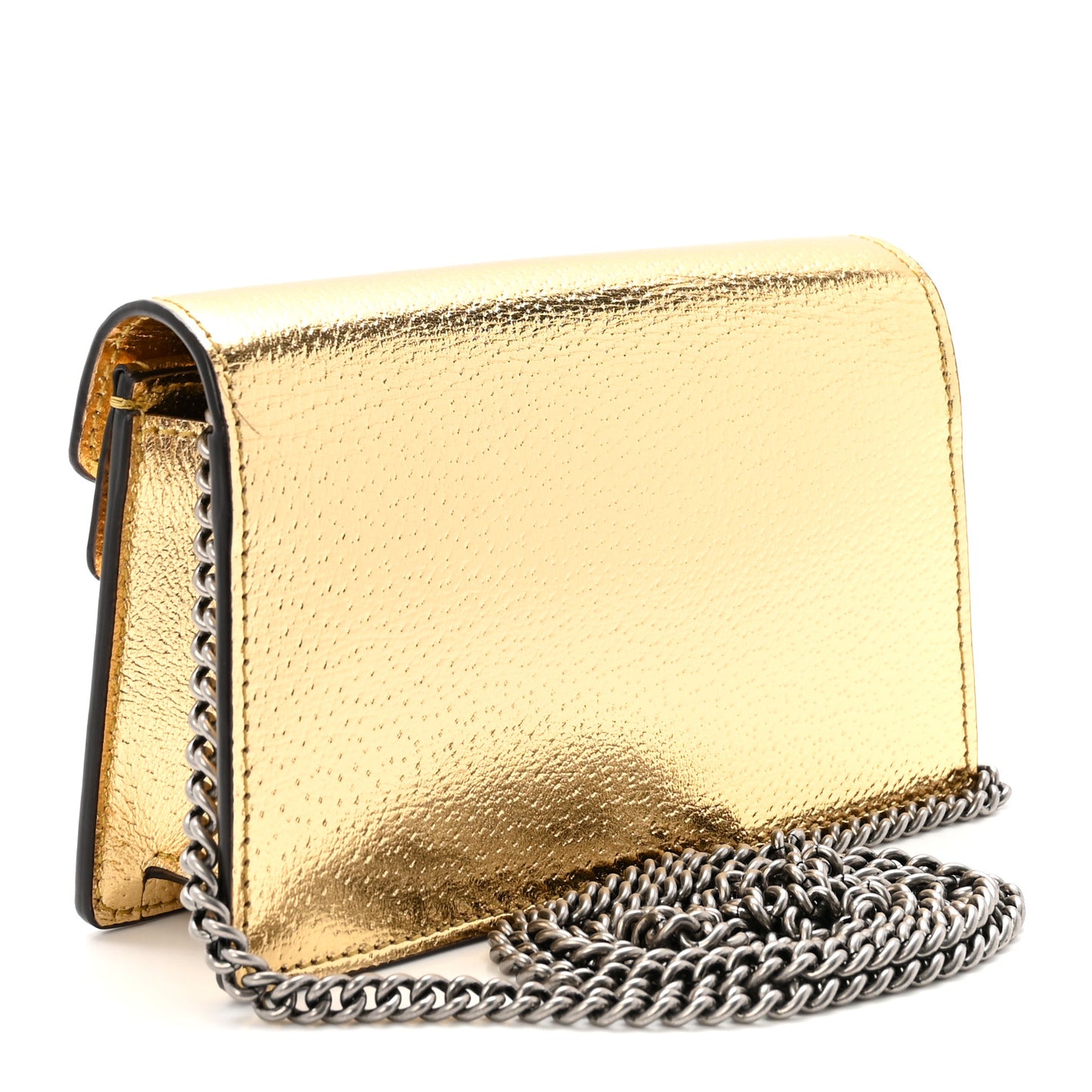 Metallic Calfskin Super Mini Dionysus Shoulder Bag Gold