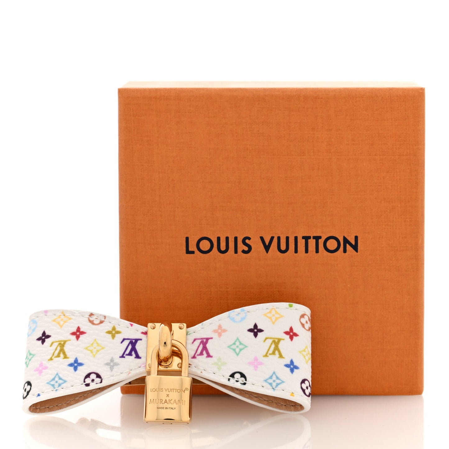 LV X TM Monogram Multicolor Bow Barrette White