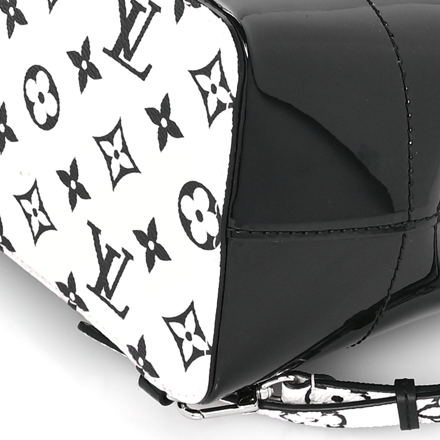 Patent Monogram Hot Springs Backpack Black White