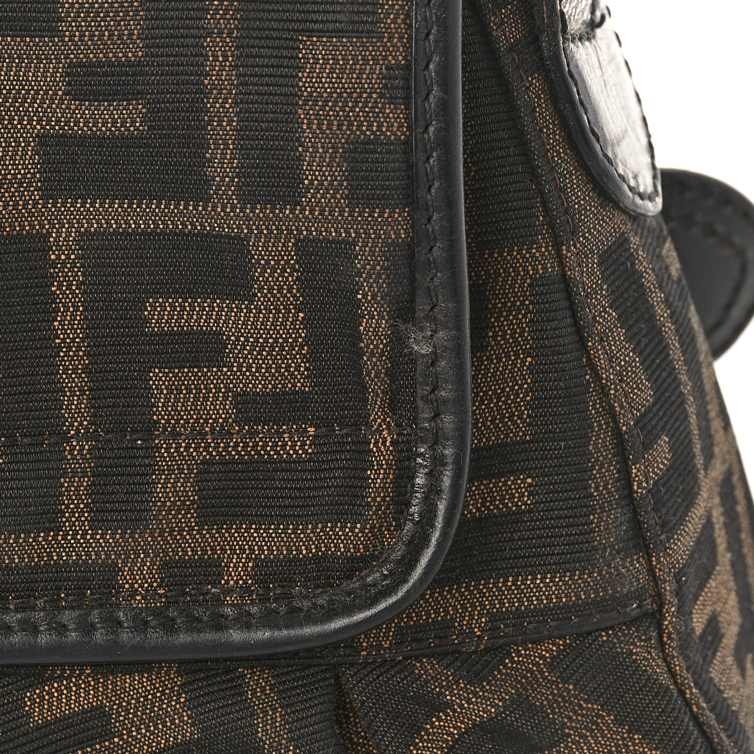 Fendi Zucca B Bis Flap Bag Tobacco Castagna 10 of 15