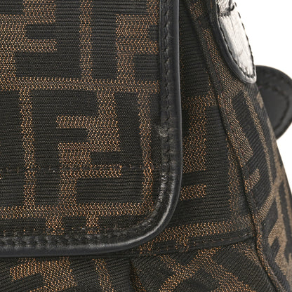 Fendi Zucca B Bis Flap Bag Tobacco Castagna 10 of 15