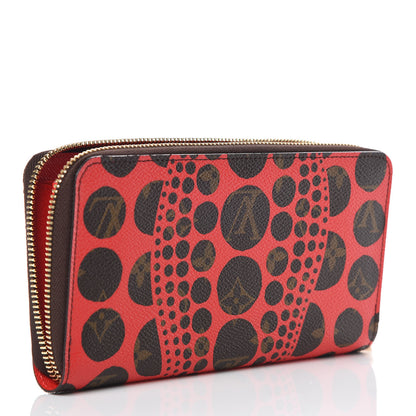 Louis Vuitton Monogram Kusama Pumpkin Dots Zippy Wallet Red 3 of 7