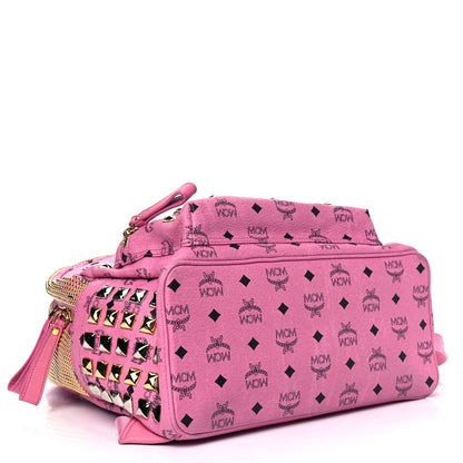 MCM Visetos Studded Medium Stark M Backpack Pink 3 of 10