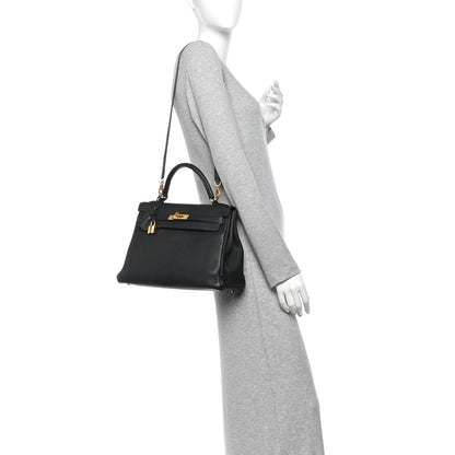 Hermes Togo Kelly Retourne 32 Black 2 of 15