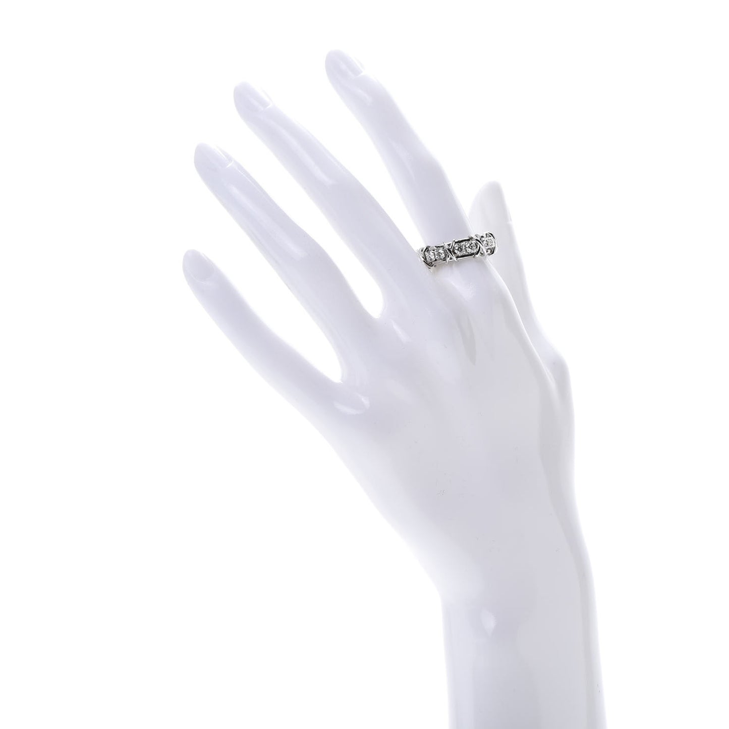 Platinum Diamond Schlumberger Sixteen Stone Ring 54 6.75
