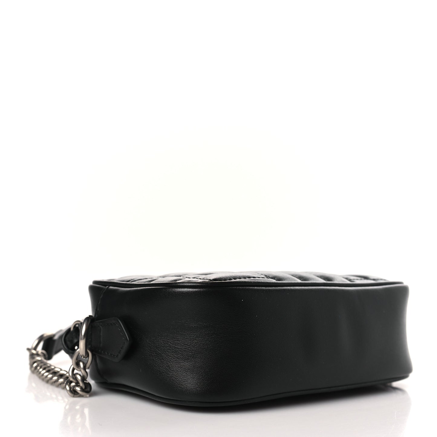 Calfskin Matelasse Aria Mini GG Marmont Chain Shoulder Bag Black