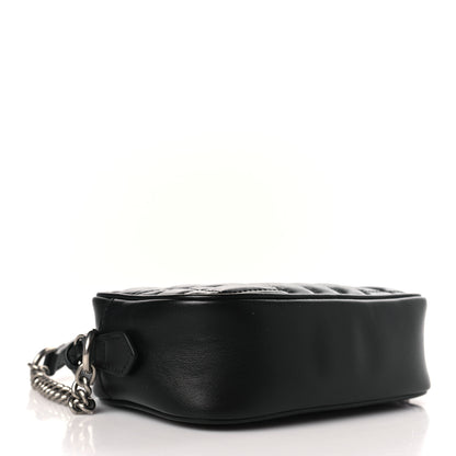 Gucci Calfskin Matelasse Aria Mini GG Marmont Chain Shoulder Bag Black 4 of 8