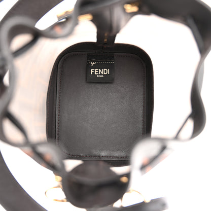 Fendi Mesh Vitello Grace F is Fendi FF 1974 Mini Mon Tresor Bucket Bag Marrone Black Ebano 5 of 10