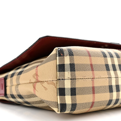 Burberry Haymarket Check Shoulder Bag Military Red 8 of 10