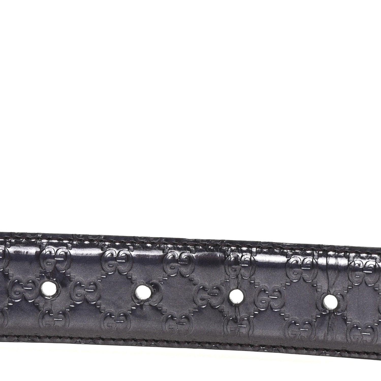 Gucci Metallic Guccissima Interlocking G Belt 95 38 Purple 4 of 5