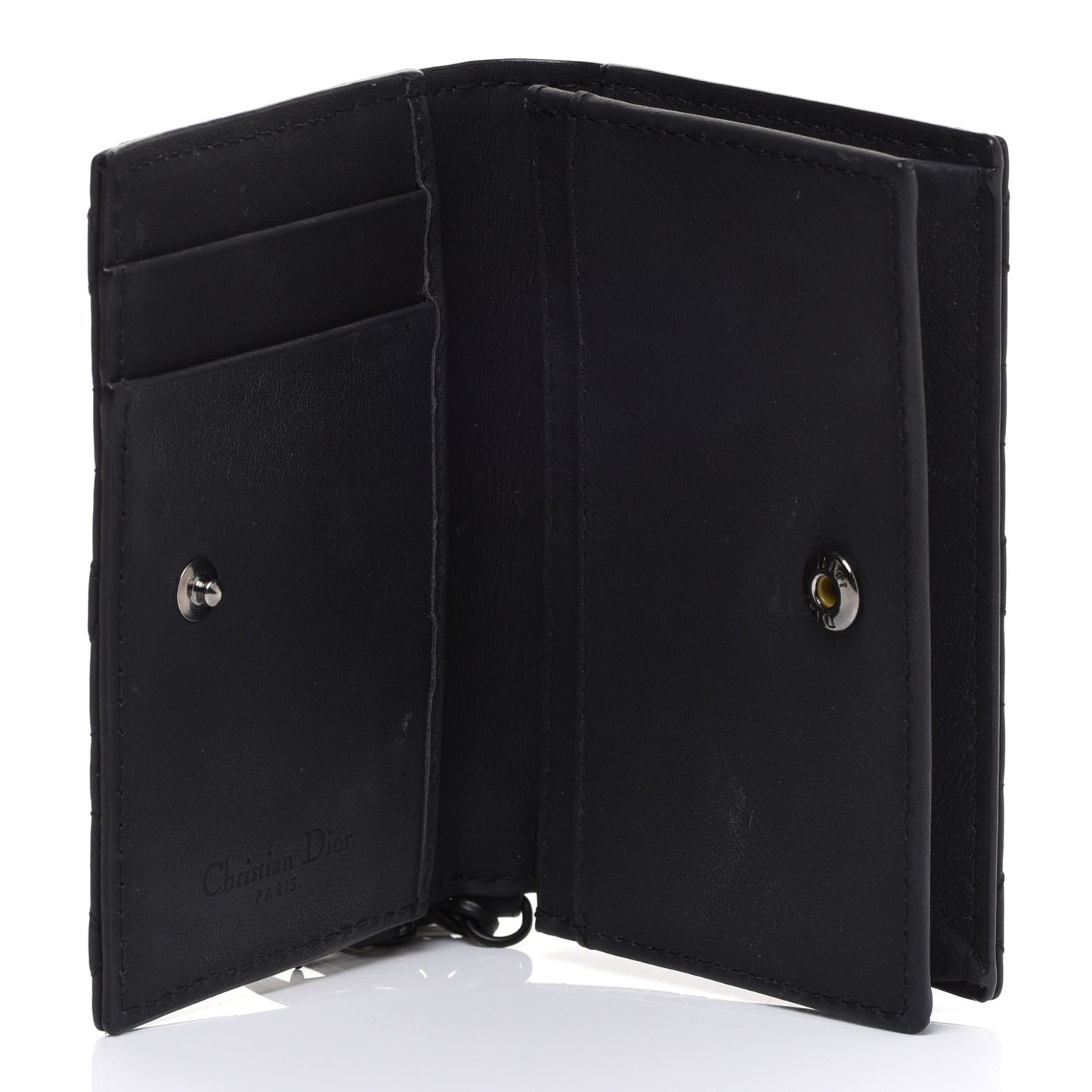 Ultra Matte Calfskin Small Lady Dior Flap Card Holder Black
