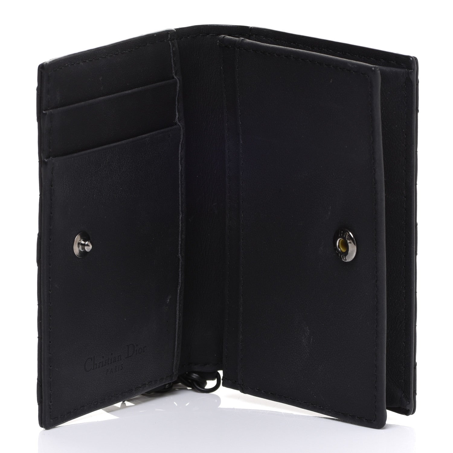 Christian Dior Ultra Matte Calfskin Small Lady Dior Flap Card Holder Black 4 of 8