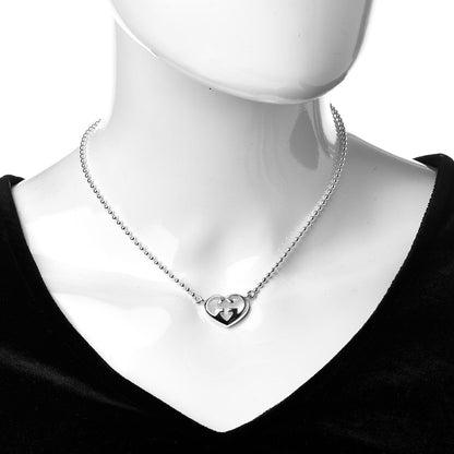 Gucci Sterling Silver Britt Heart Pendant Necklace 2 of 4