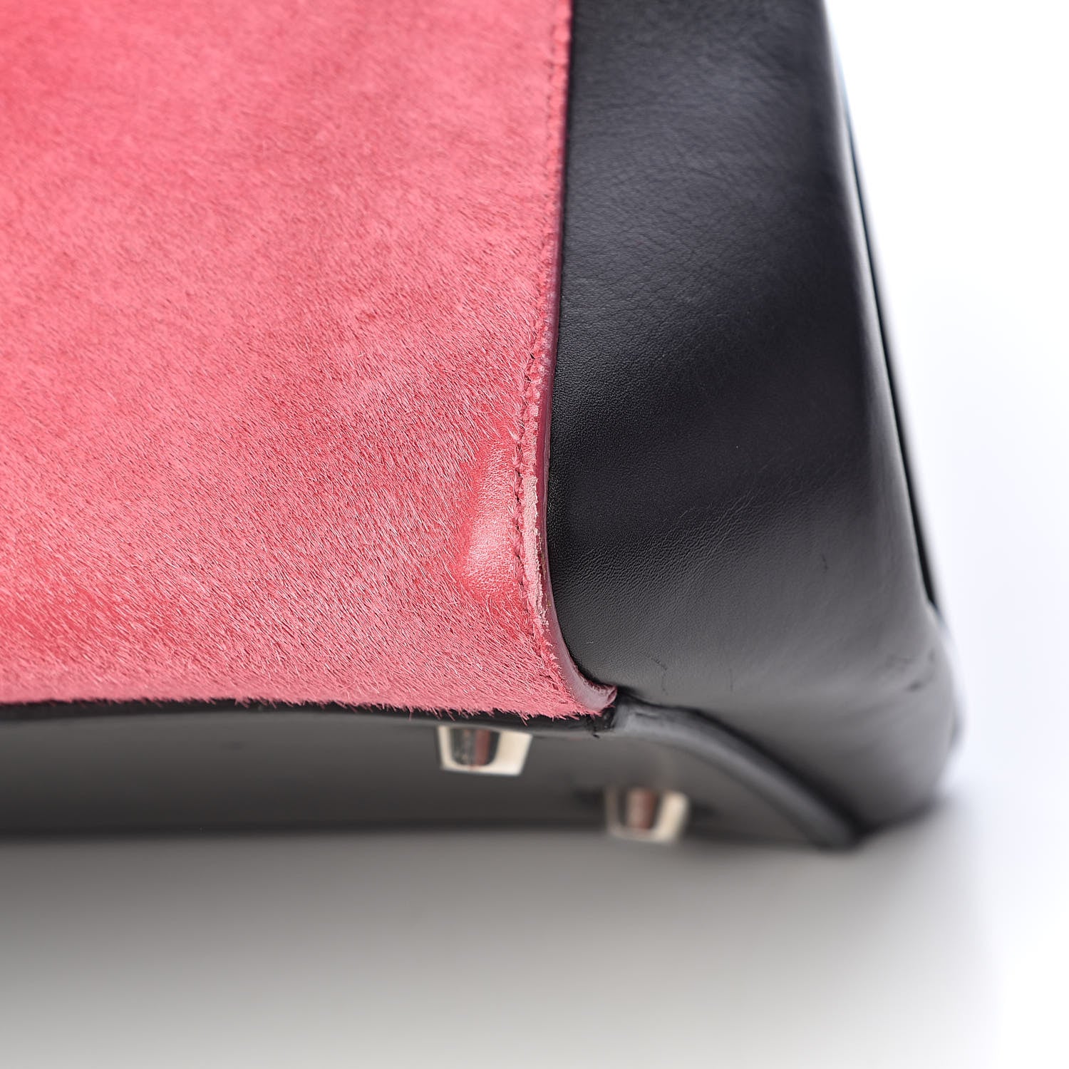 Celine Pony Hair Calfskin Small Tri-Color Edge Shoulder Bag Pink 14 of 15