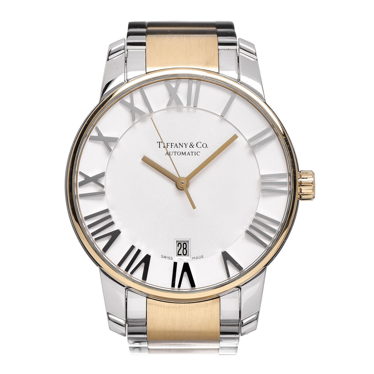 Tiffany Stainless Steel 18K Yellow Gold 37mm Atlas 3-Hand Automatic Watch 1 of 7