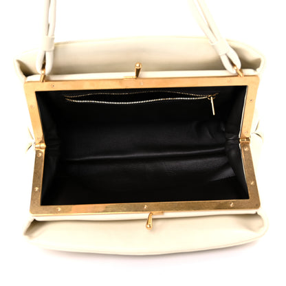 Celine Smooth Calfskin Eyelet Small Top Handle Bag White 5 of 16