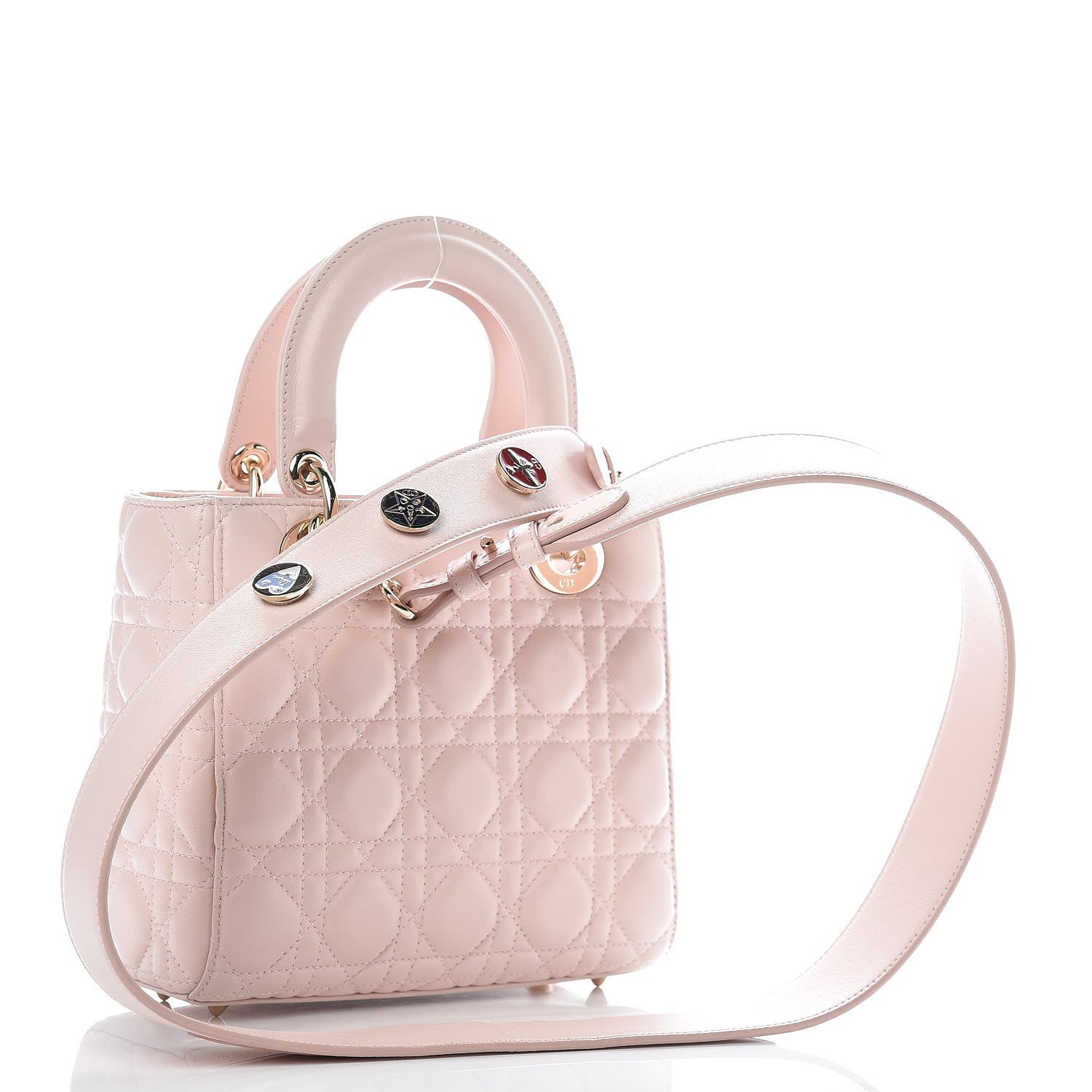 Christian Dior Lambskin Cannage Small Lucky Badges My Lady Dior Pink 3 of 9