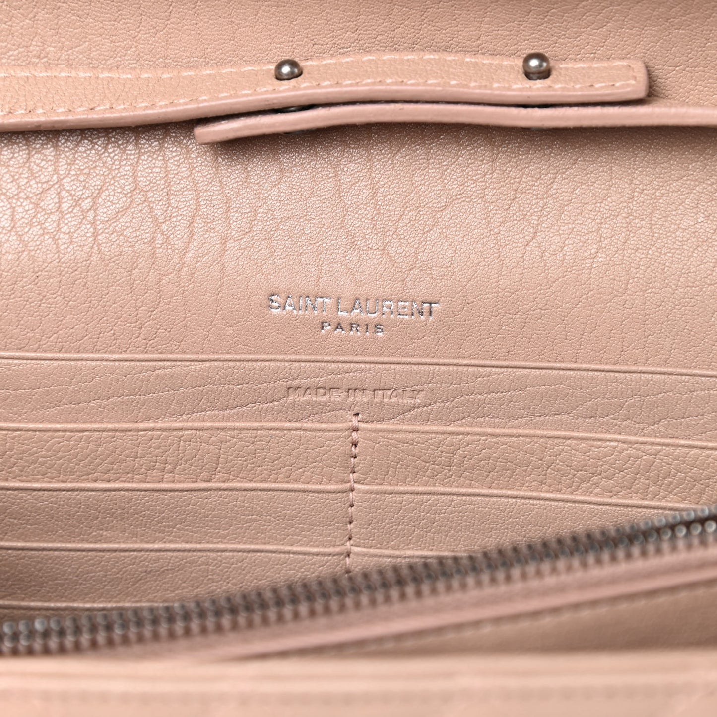 Sheepskin Tri-Quilt Monogram Envelope Chain Wallet Beige