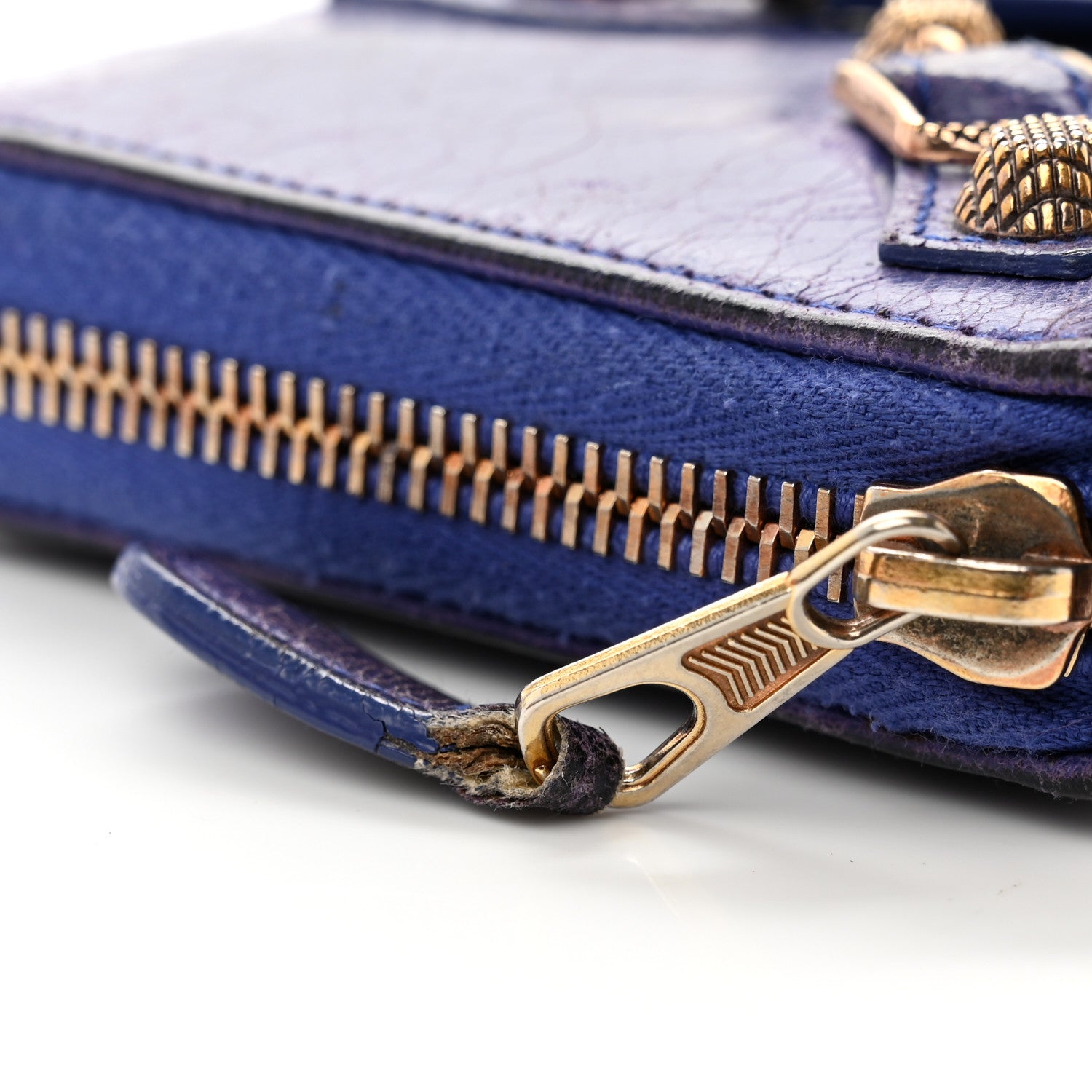 Balenciaga Agneau Giant 12 Gold Hardware Continental Zip Around Wallet Bleu Lavande 8 of 10
