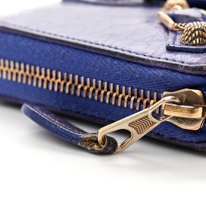 Balenciaga Agneau Giant 12 Gold Hardware Continental Zip Around Wallet Bleu Lavande 8 of 10