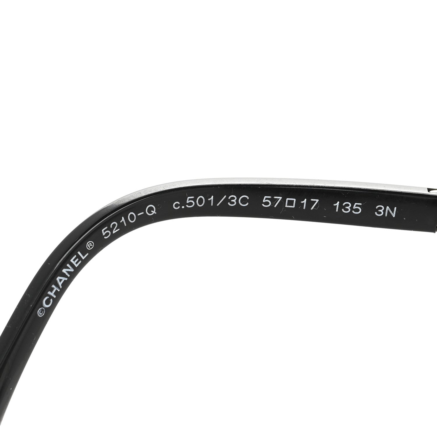 Chanel Lambskin Square Chain Sunglasses 5210-Q Black 5 of 8