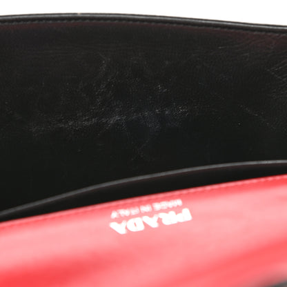 Prada City Calfskin Sidonie Shoulder Bag Rosso Black 9 of 10