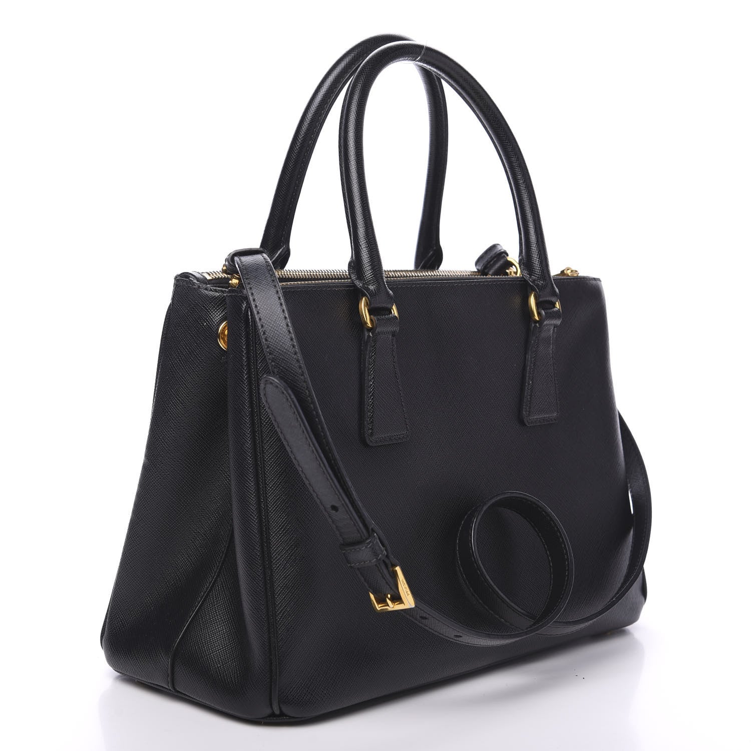 Prada Saffiano Small Galleria Double Zip Tote Black 2 of 9