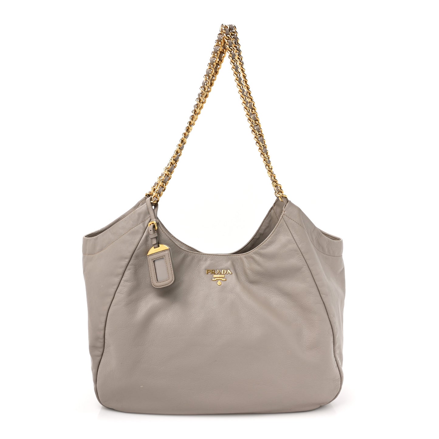 Soft Calf Chain Tote Ghiaccio