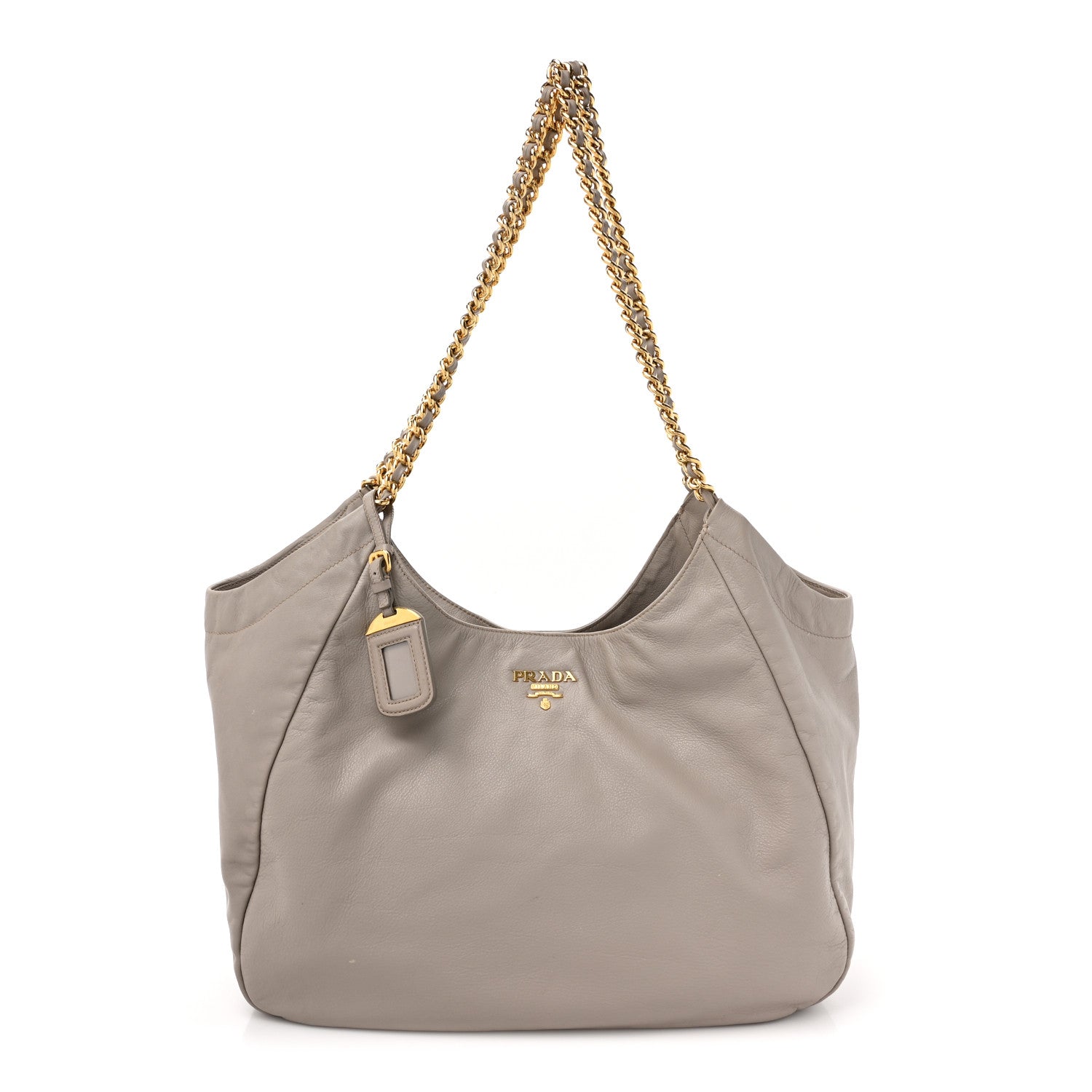 Prada Soft Calf Chain Tote Ghiaccio 1 of 17
