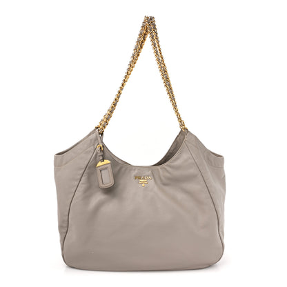 Prada Soft Calf Chain Tote Ghiaccio 1 of 17