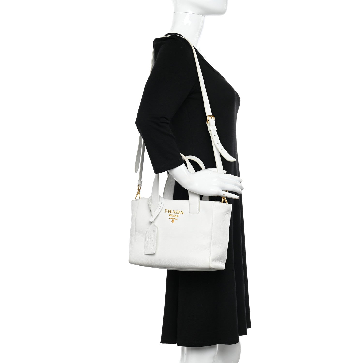 Prada Vitello Cervo Mini Satchel White 2 of 17