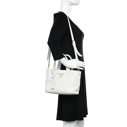 Prada Vitello Cervo Mini Satchel White 2 of 17