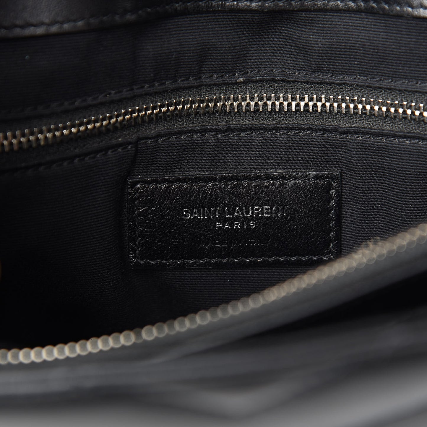 Calfskin Y Quilted Monogram Medium Loulou Chain Satchel Black