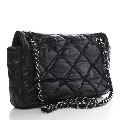 Chanel Calfskin Small Bubble Quilt Flap Black 3 of 9